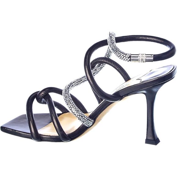 Jimmy Choo Lonnie 90 Crystal Embellished Leather Sandals Ankle Strap Heel Sandal - Picture 3 of 11